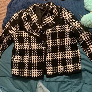 Plaid pea coat